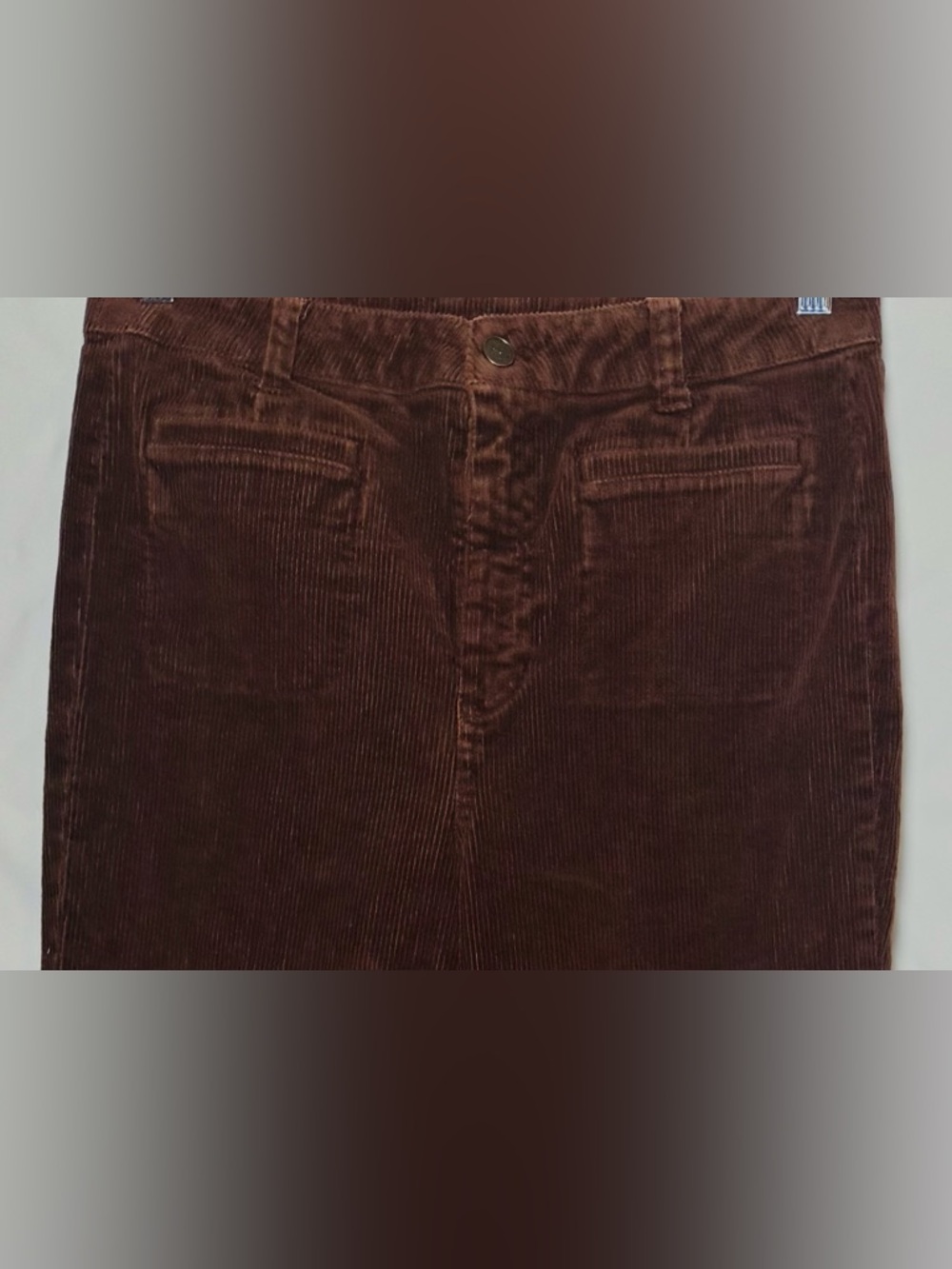 Vintage J. Crew Brown Corduroy Women’s High-Rise Flared Pants, Sz 29. NWOT - Picture 6 of 14